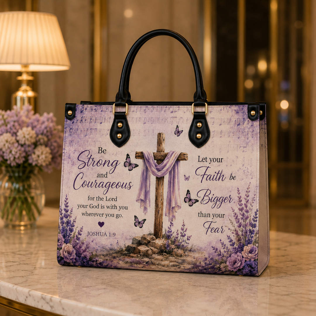 Faith Over Fear PU Leather Tote Bag