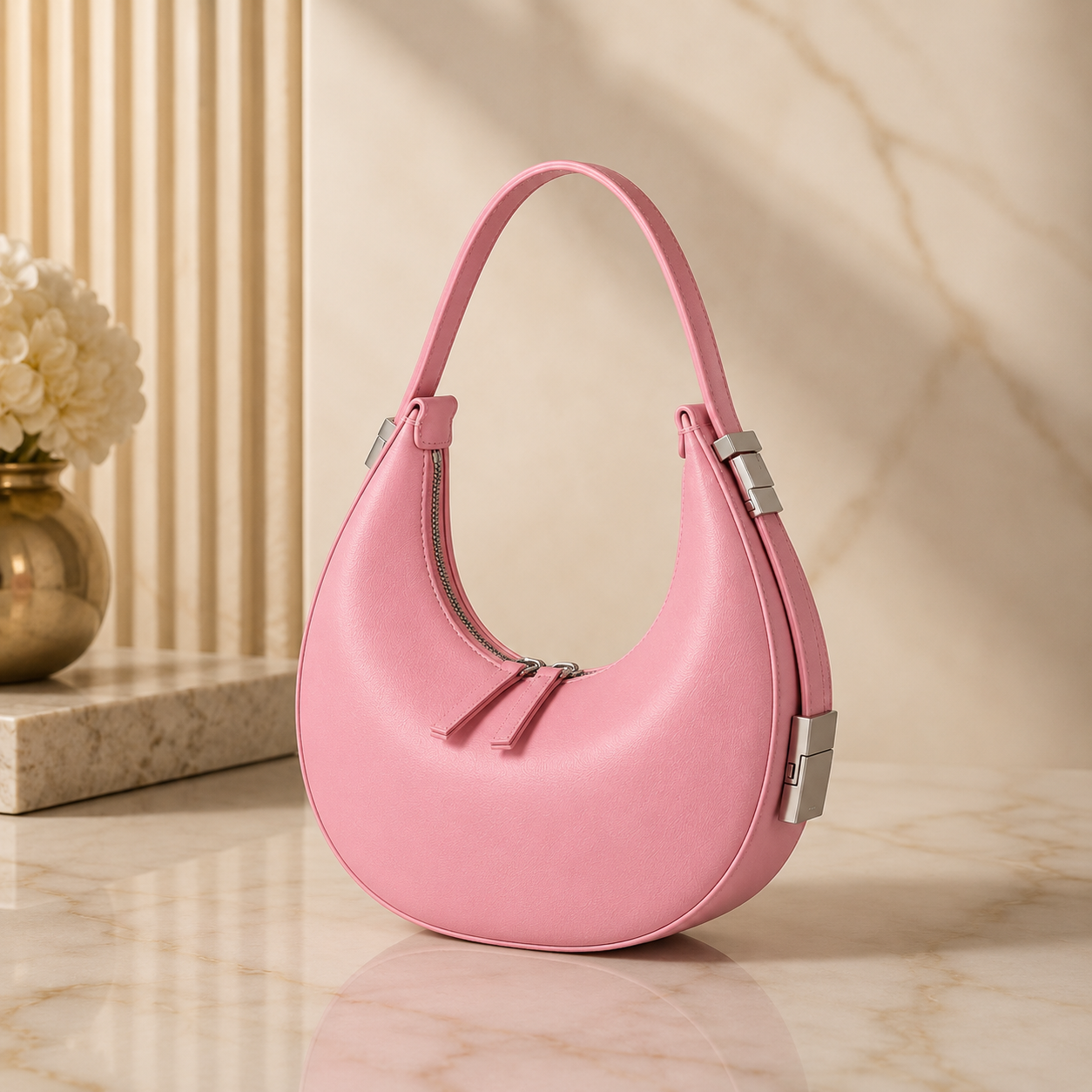 Women's Canvas Half Moon Shoulder Bag